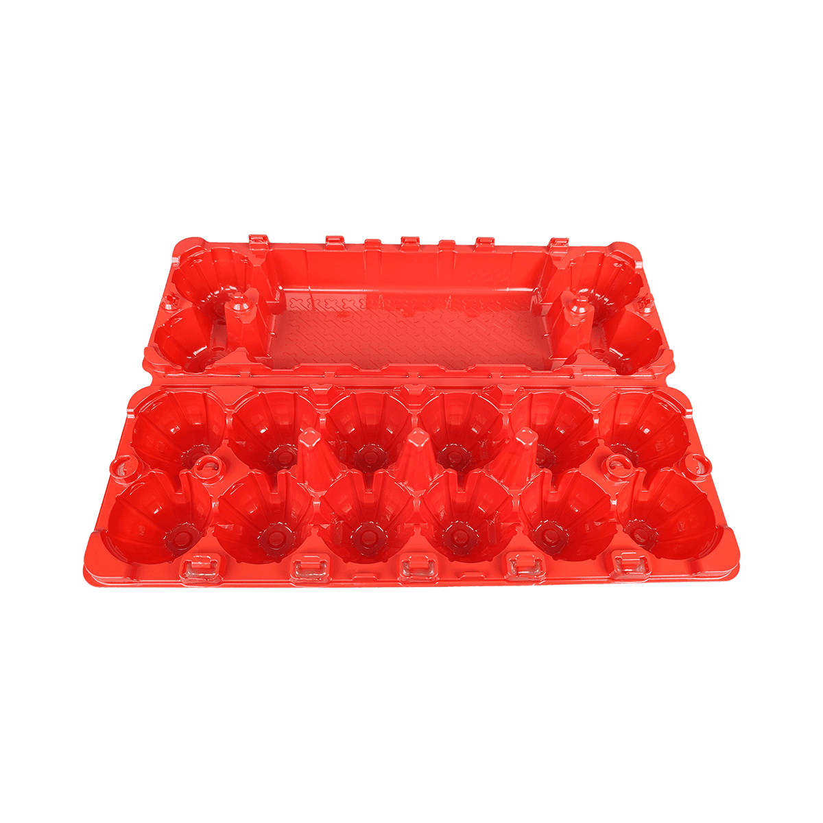 Reusable Sturdy Design Matte Red PET 12 Egg Cartons For Home Farm Market Refrigerator