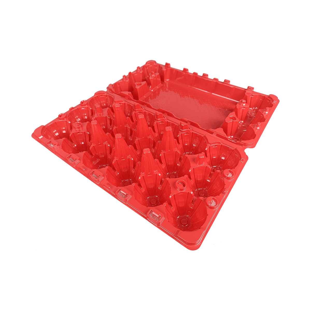Disposable Matte Red PET 18 Egg Cartons Suitable For Farm Storage Of Fresh Eggs