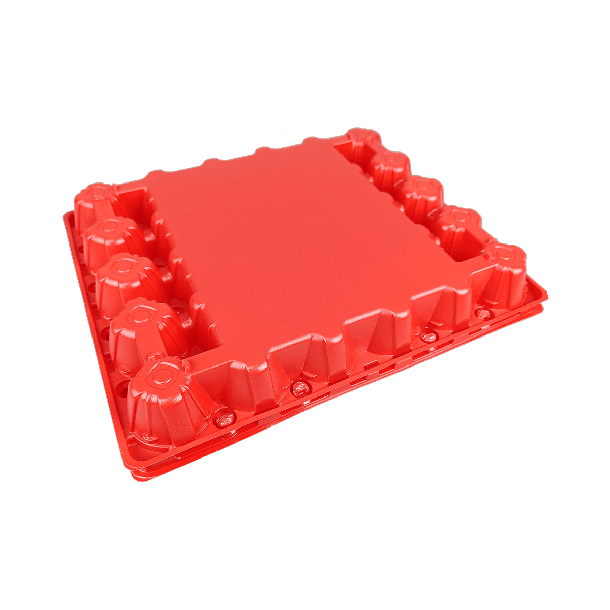 Stackable Matte Red PET 30 Egg Cartons For Refrigerator