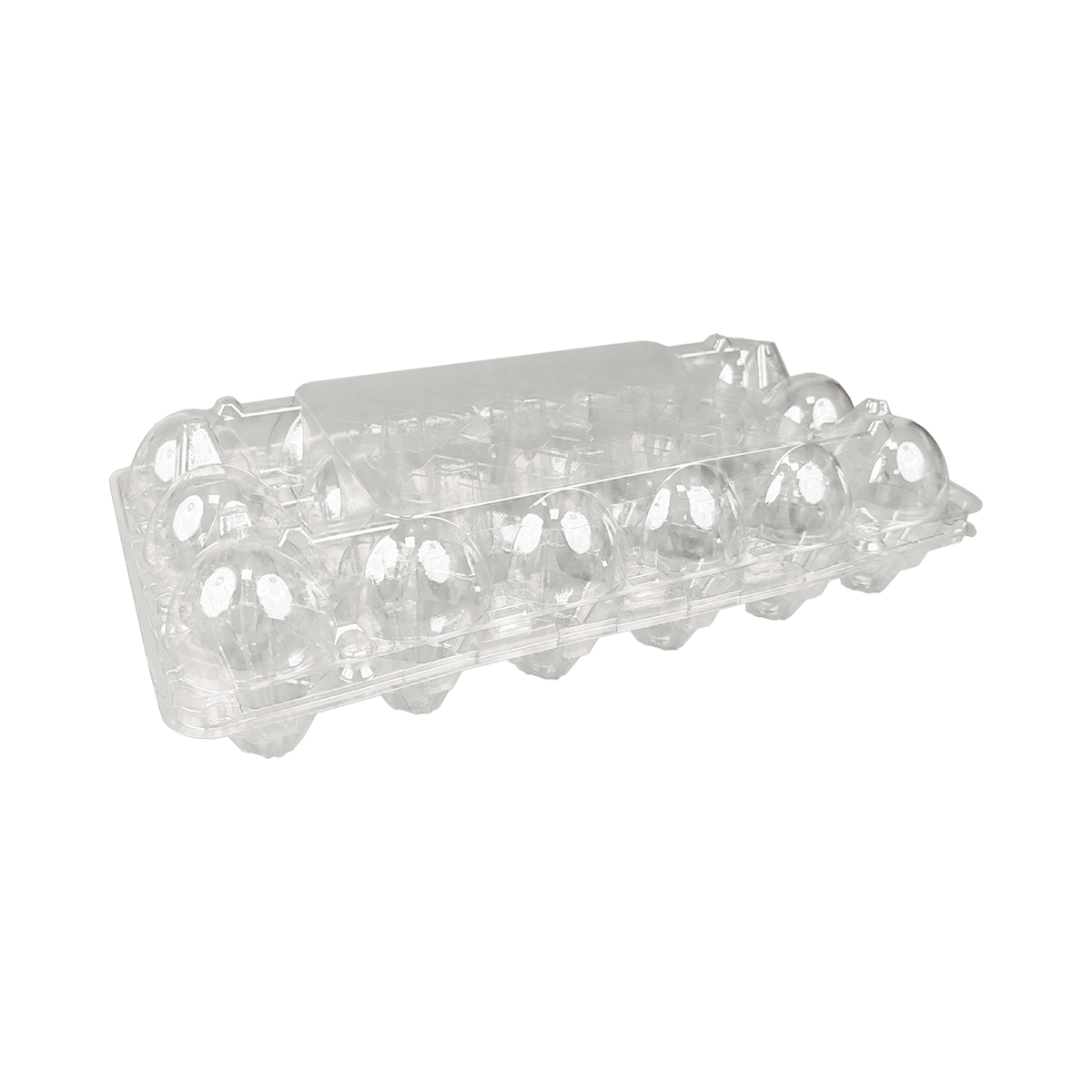 Disposable stackable transparent 18 egg cartons suitable for home refrigerator storage
