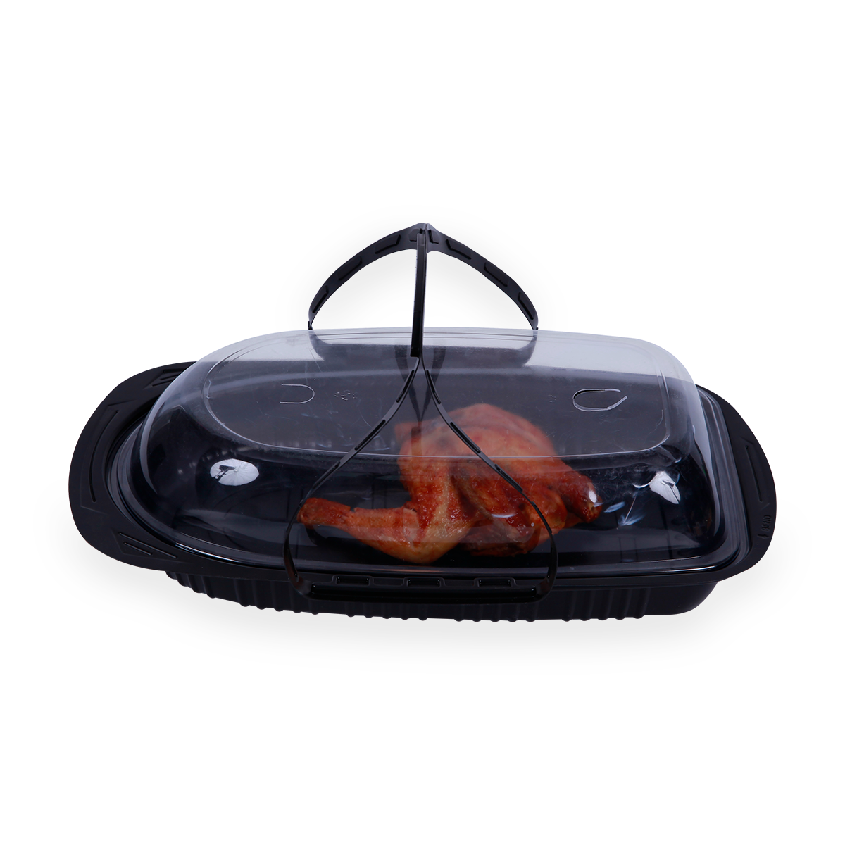 Take-out Disposable Anti-fog lid with PP Microwavable roasted  chicken packaging containers