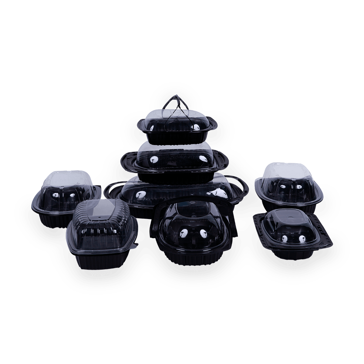 Black plastic pp chicken roaster Take-out  packaging containers