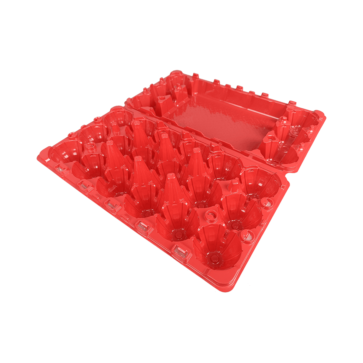 Disposable Matte Red PET 18 Egg Cartons Suitable For Farm Storage Of Fresh Eggs