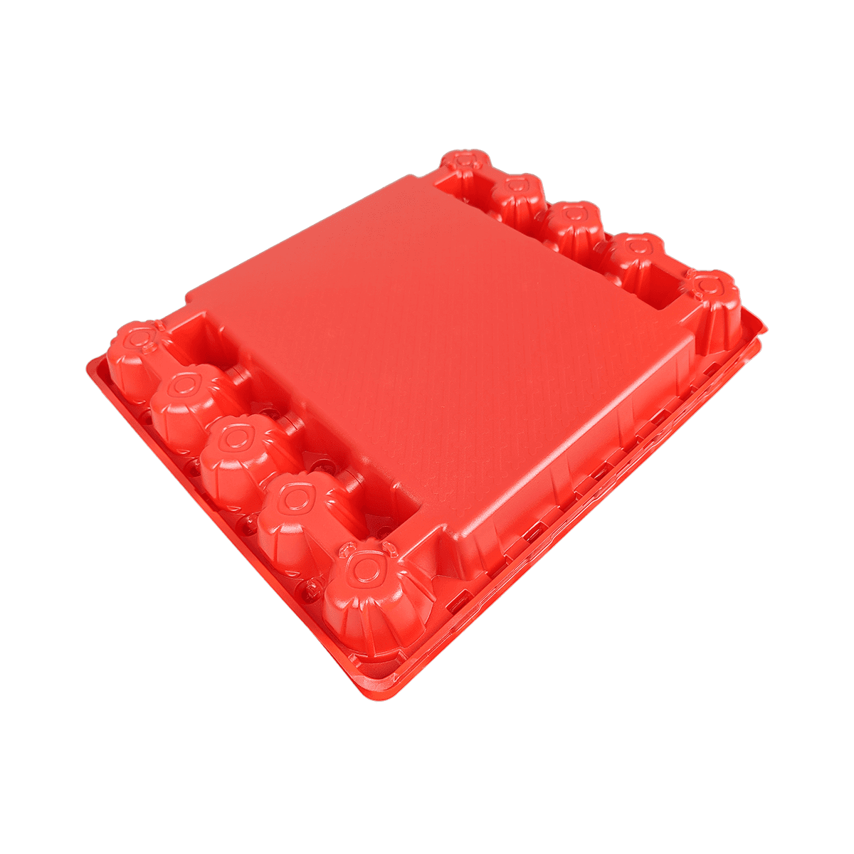 Stackable Matte Red PET 30 Egg Cartons For Refrigerator Big