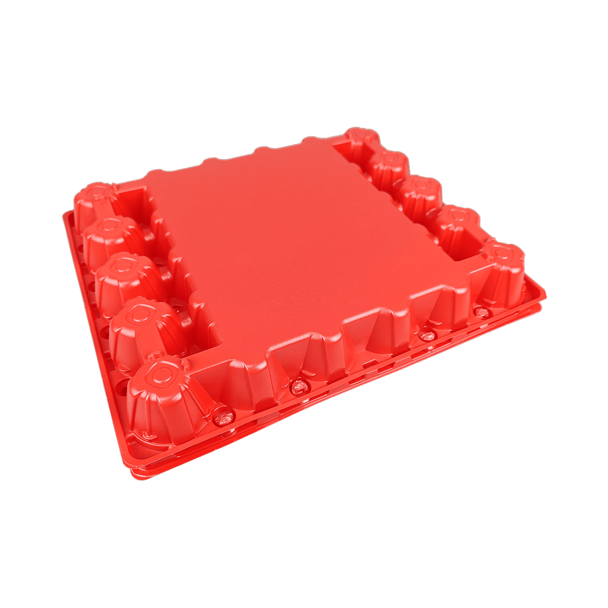 Stackable Matte Red PET 30 Egg Cartons For Refrigerator