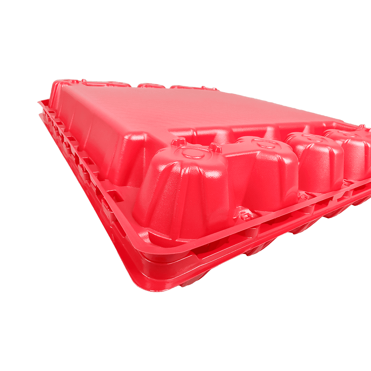 Stackable Matte Red PET 30 Egg Cartons For Refrigerator Big