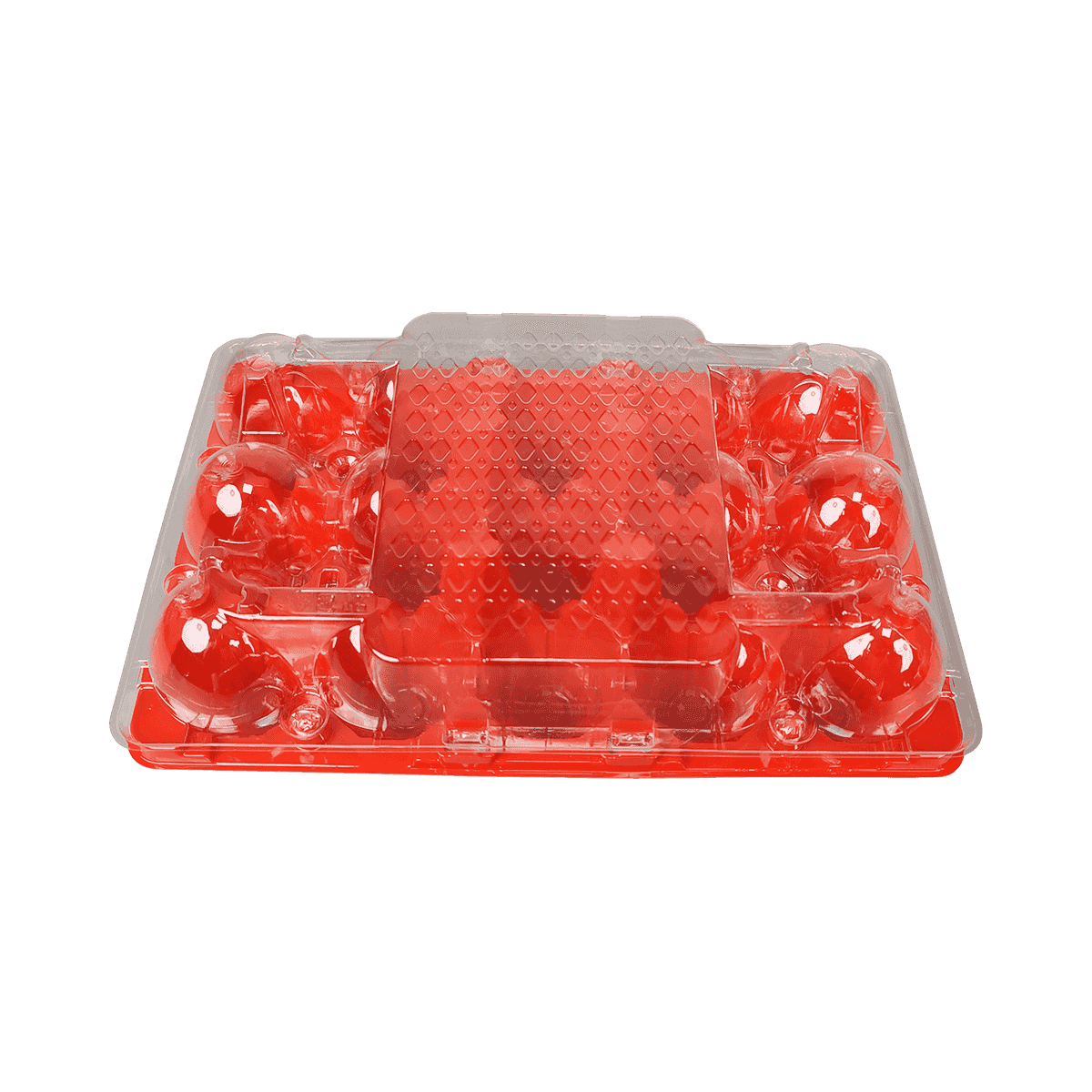 Colored bottom and transparent lid PET 15 egg cartons suitable for home storage