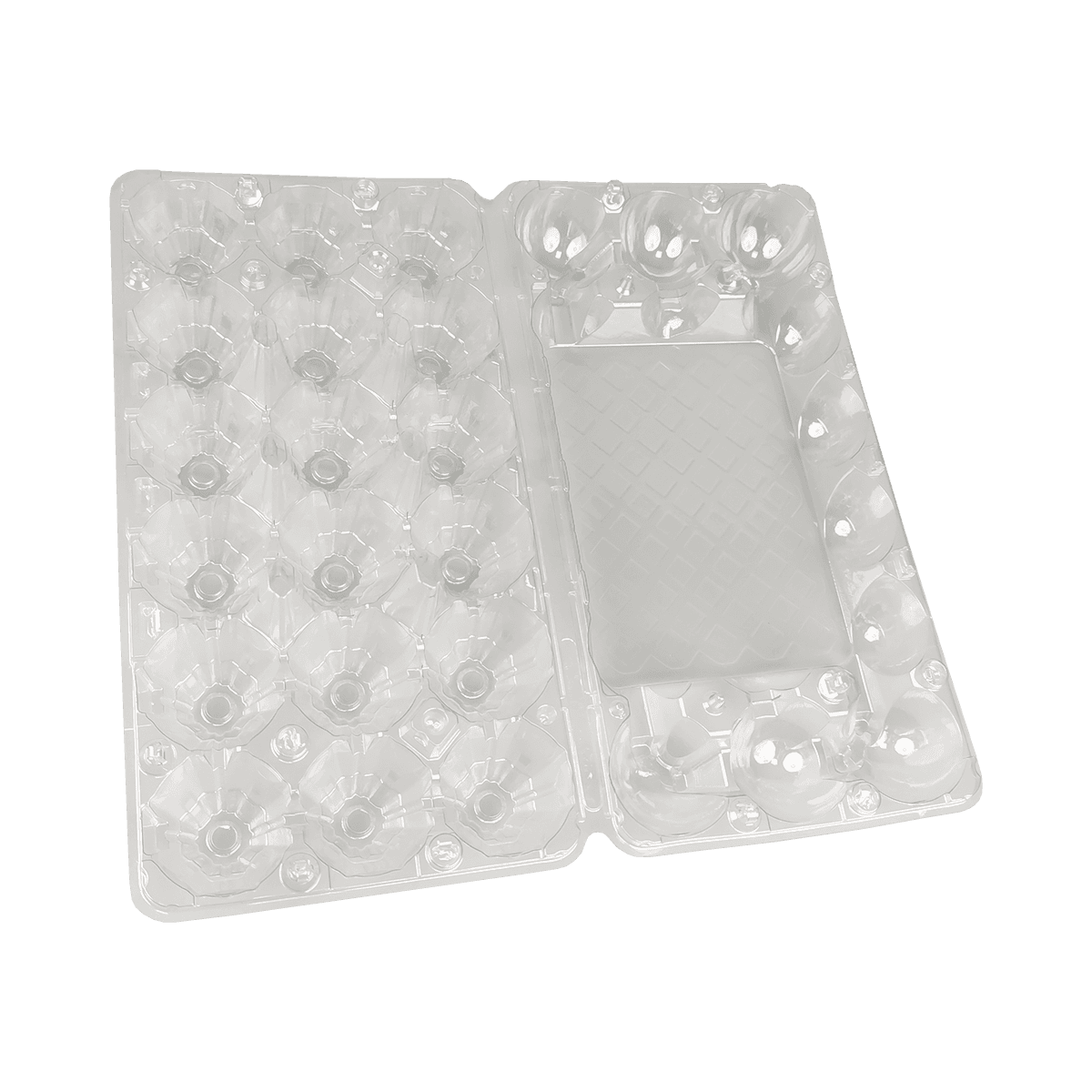 Disposable stackable transparent 18 egg cartons suitable for home refrigerator storage