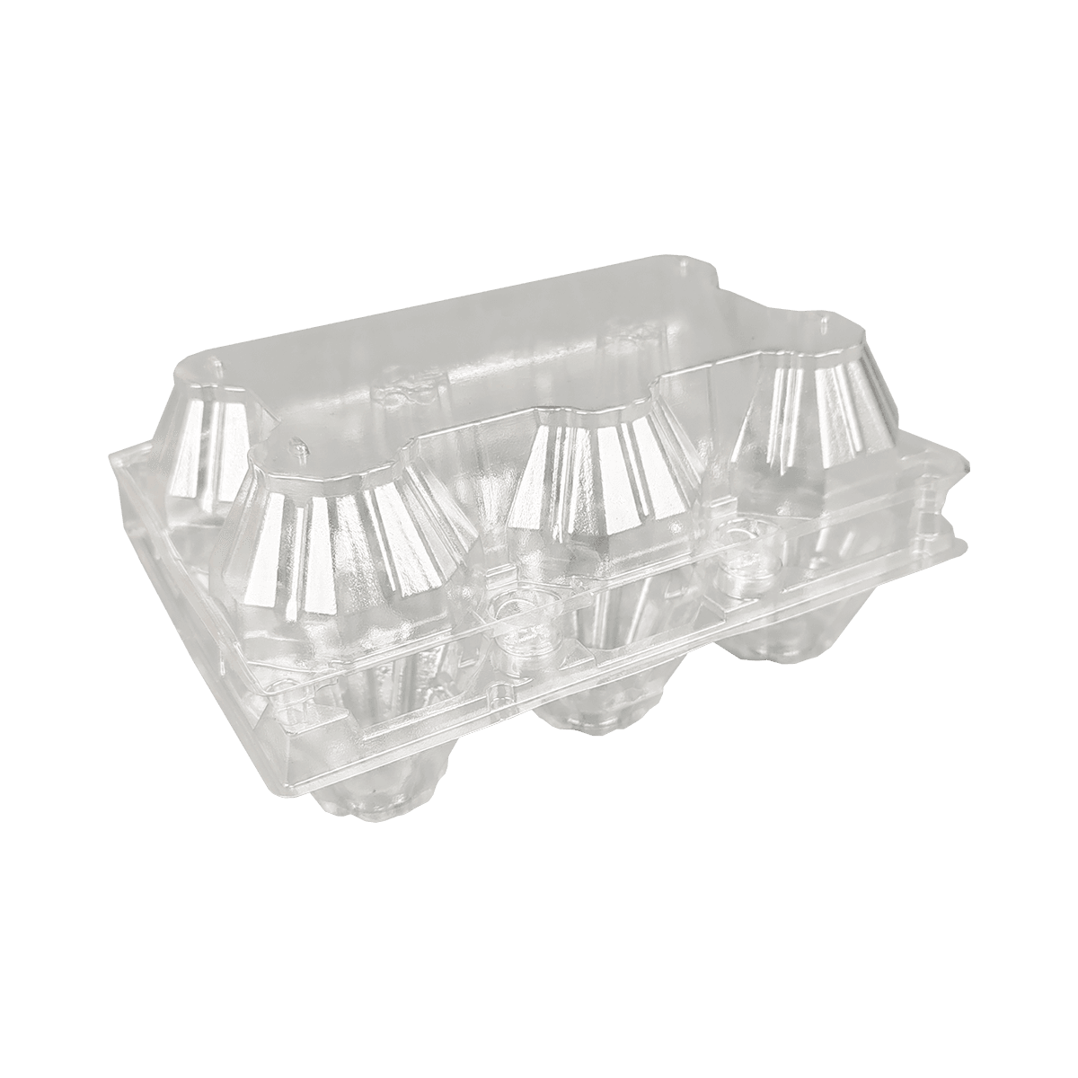 Reusable PET Transparent 6 egg cartons for the egg trader market